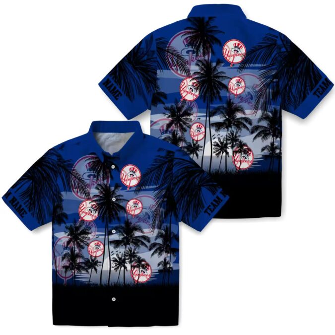 New York Yankees Tropical Shirt - Navy Hawaiian Fan Gift for Summer BBQ or Beach Day