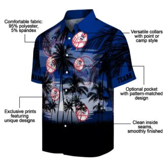 New York Yankees Tropical Shirt - Navy Hawaiian Fan Gift for Summer BBQ or Beach Day