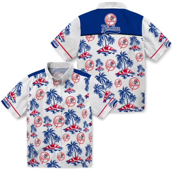 Official New York Yankees Aloha Shirt - Floral Palm Island Print for Summer Beachwear
