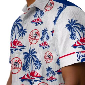 Official New York Yankees Aloha Shirt - Floral Palm Island Print for Summer Beachwear