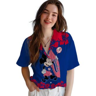 Official Yankees Beach Shirt, Surfing Mickey Mouse Aloha MLB Summer Top