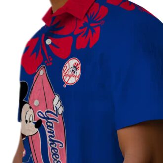 Official Yankees Beach Shirt, Surfing Mickey Mouse Aloha MLB Summer Top