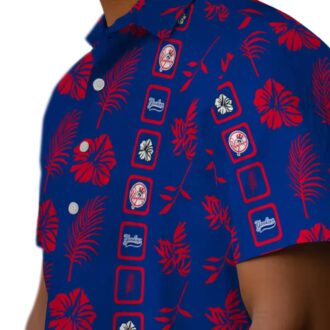 Official Yankees Floral Hawaiian Shirt - Navy Blue Summer Style for Men