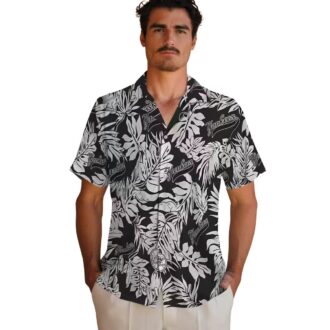 Official Yankees Monstera Leaf Hawaiian Shirt - Black Floral MLB Fan Gift