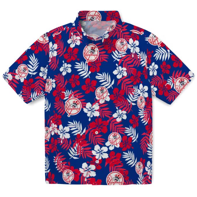 Official Yankees Tropical Floral Aloha Shirt - MLB Hawaiian Fan Apparel for Beach & Game Day