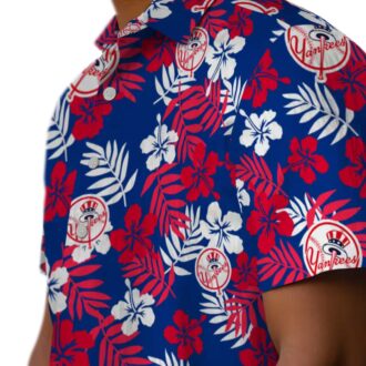Official Yankees Tropical Floral Aloha Shirt - MLB Hawaiian Fan Apparel for Beach & Game Day