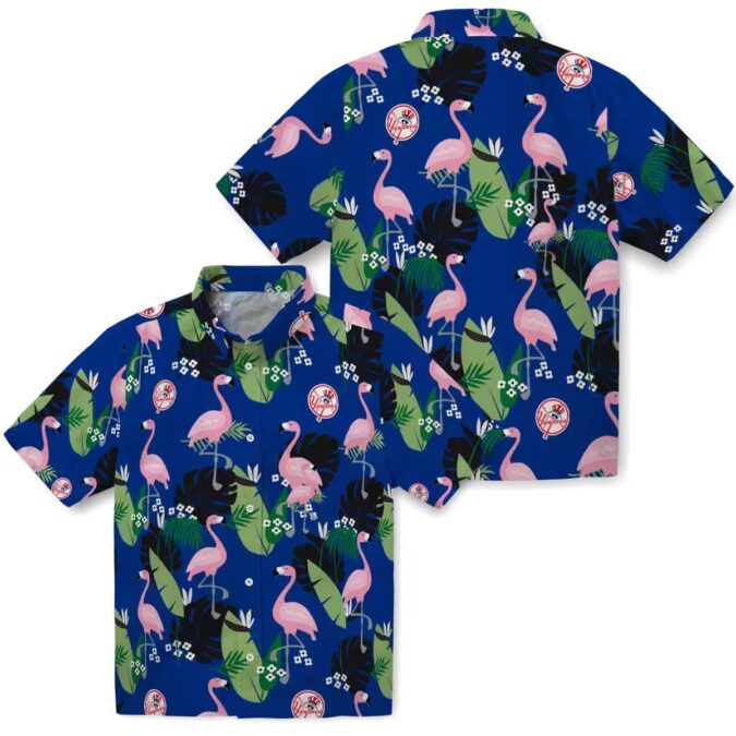 Shop Yankees MLB Summer Shirt - Flamingo Leaf Button-Up for Beach & Game Day