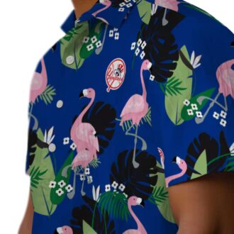 Shop Yankees MLB Summer Shirt - Flamingo Leaf Button-Up for Beach & Game Day