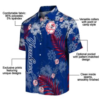 Trendy New York Yankees Aloha Shirt - Navy Hibiscus Print for Summer Game Day Style
