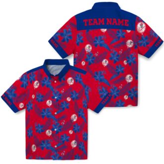 Trendy New York Yankees Button Up Hawaiian Shirt - Gray Botanical Print for Baseball Fans