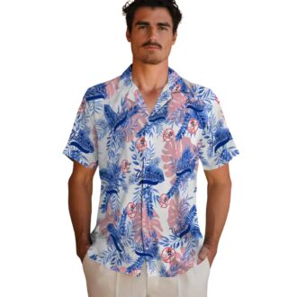 White Yankees Tropical Leaves Button-Up - MLB Summer Tropical Hawaiian Shirt for Fans