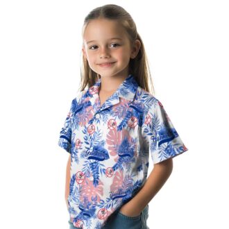 White Yankees Tropical Leaves Button-Up - MLB Summer Tropical Hawaiian Shirt for Fans