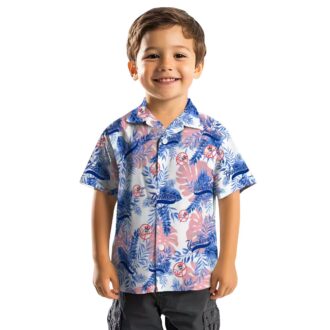 White Yankees Tropical Leaves Button-Up - MLB Summer Tropical Hawaiian Shirt for Fans