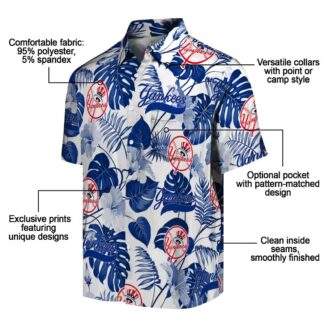 Women's New York Yankees Tropical Plants Hawaiian Shirt - Navy Floral Vacation Style