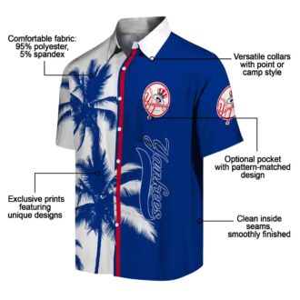 Women's Yankees Palm Tree Floral Shirt - Tropical MLB Hawaiian Shirt for Summer Parties