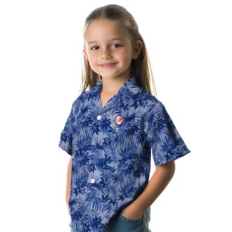 Yankees Hawaiian Shirt for Game Day or Beach - Tropical Navy Leaf Print for Men
