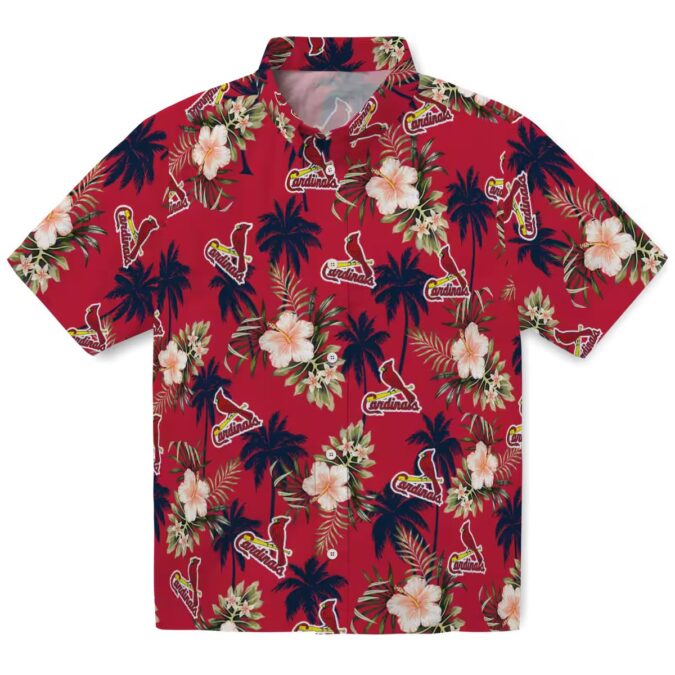 Best St. Louis Cardinals Tropical Hawaiian Shirt - Red Palm Tree & Floral Aloha Shirt for Summer BBQ