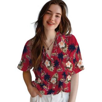 Best St. Louis Cardinals Tropical Hawaiian Shirt - Red Palm Tree & Floral Aloha Shirt for Summer BBQ