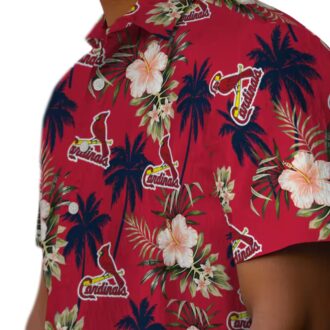 Best St. Louis Cardinals Tropical Hawaiian Shirt - Red Palm Tree & Floral Aloha Shirt for Summer BBQ