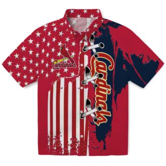 Cool St. Louis Cardinals Hawaiian Button Down Shirt - Red Floral Flag Pattern Shirt for Baseball Lovers