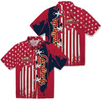 Cool St. Louis Cardinals Hawaiian Button Down Shirt - Red Floral Flag Pattern Shirt for Baseball Lovers