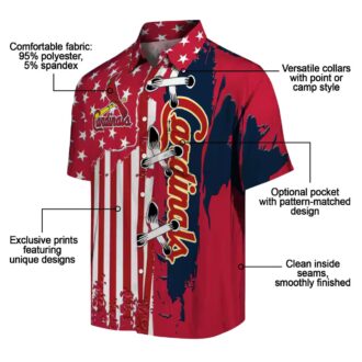 Cool St. Louis Cardinals Hawaiian Button Down Shirt - Red Floral Flag Pattern Shirt for Baseball Lovers