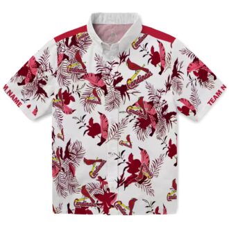 Custom St. Louis Cardinals Red White Hawaiian Shirt - Botanical Tropical Fan Edition