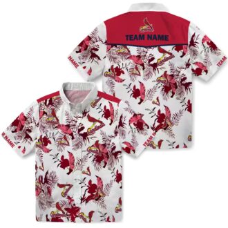 Custom St. Louis Cardinals Red White Hawaiian Shirt - Botanical Tropical Fan Edition