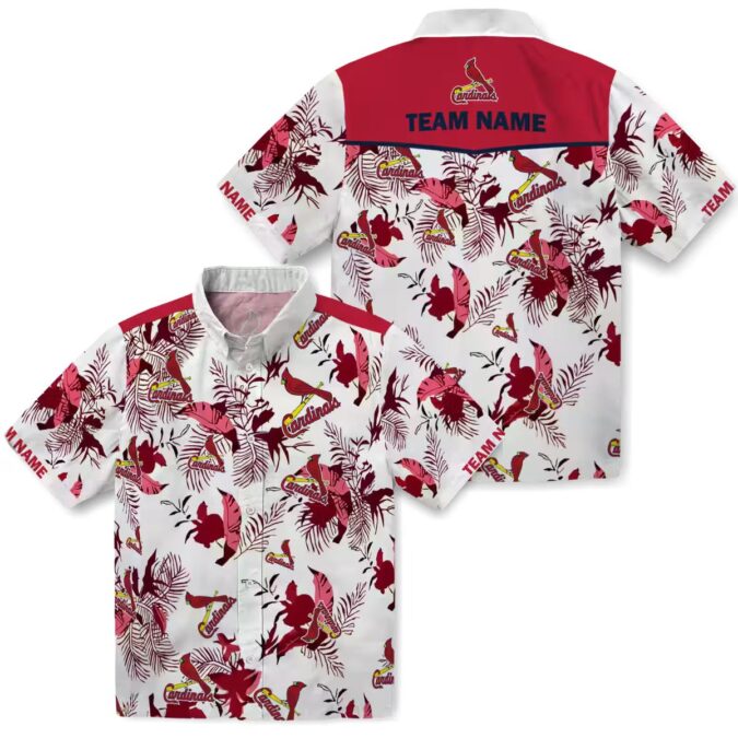 Custom St. Louis Cardinals Red White Hawaiian Shirt - Botanical Tropical Fan Edition