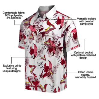 Custom St. Louis Cardinals Red White Hawaiian Shirt - Botanical Tropical Fan Edition