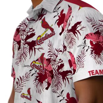 Custom St. Louis Cardinals Red White Hawaiian Shirt - Botanical Tropical Fan Edition