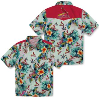Green Tropical Hawaiian Shirt with St. Louis Cardinals MLB Logo - Perfect for Beach, BBQ and Vacation