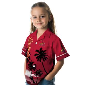 MLB St. Louis Cardinals Beach Hawaiian Shirt - Sunset Red & Black Aloha Shirt for Summer BBQ