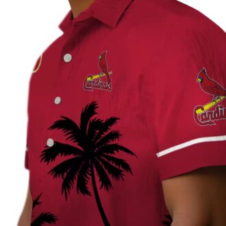 MLB St. Louis Cardinals Beach Hawaiian Shirt - Sunset Red & Black Aloha Shirt for Summer BBQ
