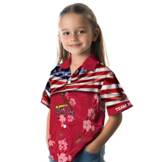 MLB St. Louis Cardinals Floral Hawaiian Shirt - Red Hibiscus & American Flag Style
