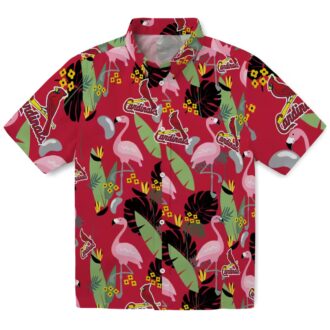 MLB St. Louis Cardinals Hawaiian Shirt - Tropical Red Flamingo Leaves Design for Fans