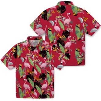 MLB St. Louis Cardinals Hawaiian Shirt - Tropical Red Flamingo Leaves Design for Fans