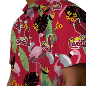 MLB St. Louis Cardinals Hawaiian Shirt - Tropical Red Flamingo Leaves Design for Fans