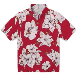MLB St. Louis Cardinals Hibiscus Blooms Shirt - Tropical Red White Hawaiian Shirt for Vacation