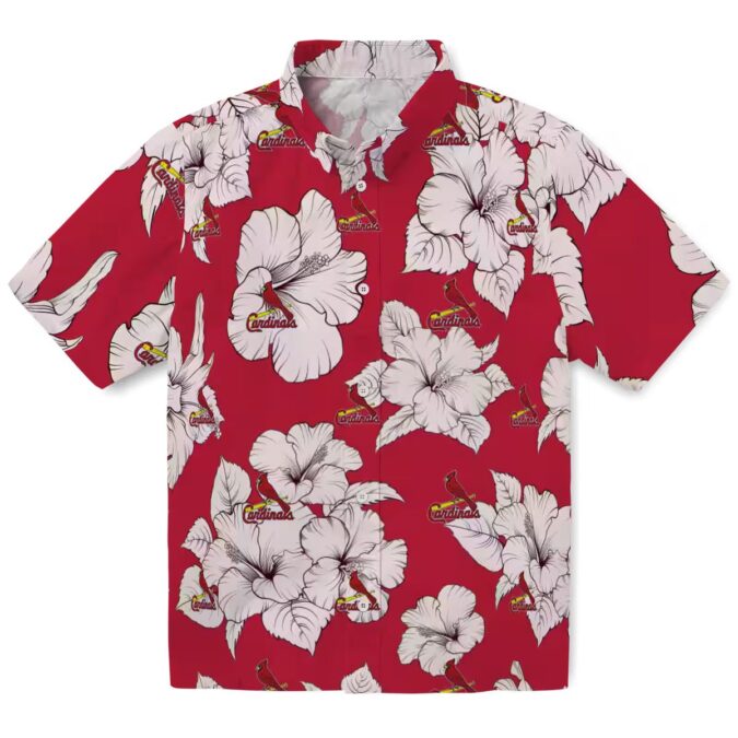 MLB St. Louis Cardinals Hibiscus Blooms Shirt - Tropical Red White Hawaiian Shirt for Vacation