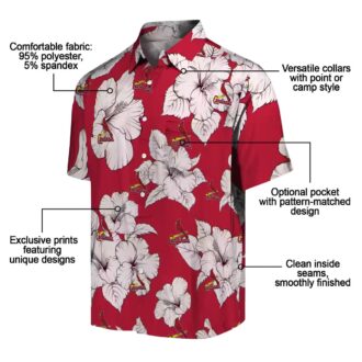 MLB St. Louis Cardinals Hibiscus Blooms Shirt - Tropical Red White Hawaiian Shirt for Vacation