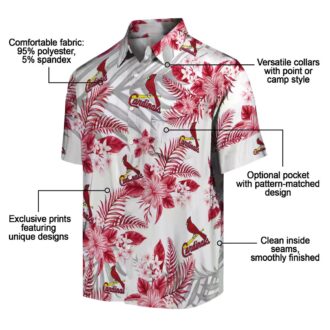 MLB St. Louis Cardinals Hibiscus Palm Leaves Shirt - Tropical Red & White Aloha Baseball Fan Shirt