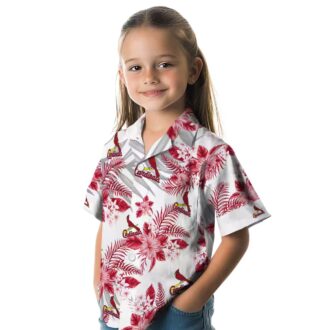 MLB St. Louis Cardinals Hibiscus Palm Leaves Shirt - Tropical Red & White Aloha Baseball Fan Shirt