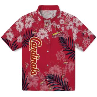 MLB St. Louis Cardinals Hibiscus Print Hawaiian Shirt - Tropical Aloha Shirt for Baseball Fans