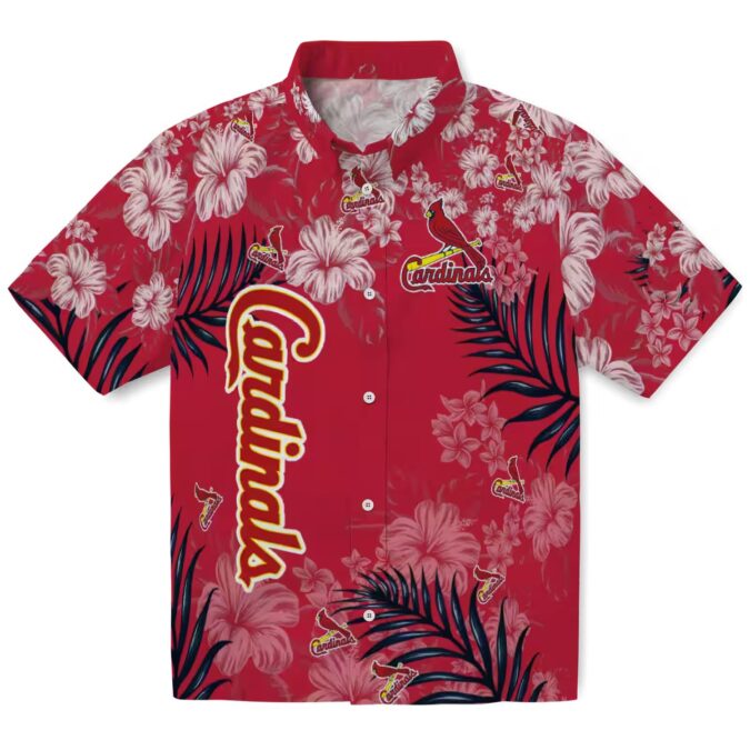 MLB St. Louis Cardinals Hibiscus Print Hawaiian Shirt - Tropical Aloha Shirt for Baseball Fans