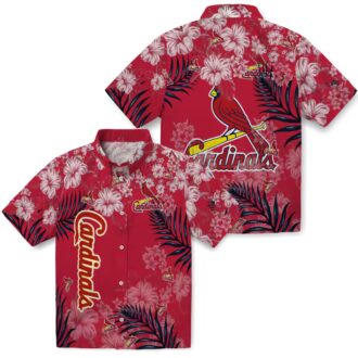 MLB St. Louis Cardinals Hibiscus Print Hawaiian Shirt - Tropical Aloha Shirt for Baseball Fans