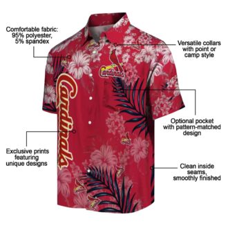 MLB St. Louis Cardinals Hibiscus Print Hawaiian Shirt - Tropical Aloha Shirt for Baseball Fans