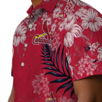 MLB St. Louis Cardinals Hibiscus Print Hawaiian Shirt - Tropical Aloha Shirt for Baseball Fans