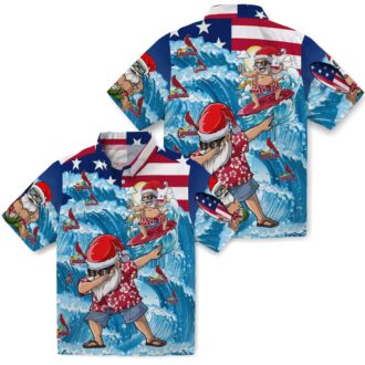 MLB St. Louis Cardinals Surfing Santa Hawaiian Shirt - Limited Edition Holiday Aloha Shirt