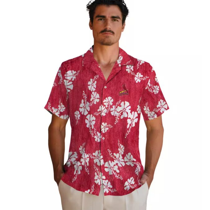 Official St. Louis Cardinals Hawaiian Shirt - Hibiscus Clusters Aloha Shirt for Cardinals Fans
